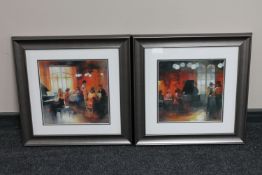 A pair of contemporary framed colour prints,