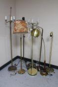 Eight assorted metal floor lamps (continental wiring)