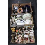 A box of glass ware, figures,