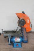 A Clarke 6" bench grinder together with a Makita portable cut off saw CONDITION REPORT: