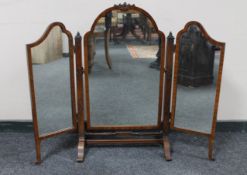 A Victorian mahogany triple dressing table mirror