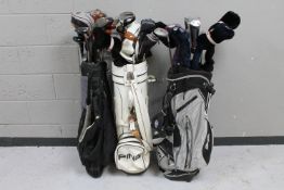 Three golf bags - Ping,