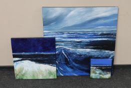 Three Stuart Roy oils on canvas,