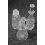 Three decanters with stoppers