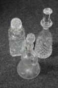 Three decanters with stoppers