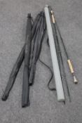 * Lot Withdrawn * A tube containing two fly rods together with three carp rods by Leader and Ron