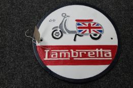 A cast iron Lambretta plaque