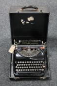 A cased Remington Victor T portable typewriter