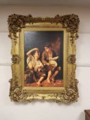 An ornately framed picture depicting two children,
