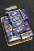 A tray of twenty-five boxed Atlas Best of British police cars with accompanying books