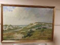 Continental school : Sand dunes, oil on canvas,