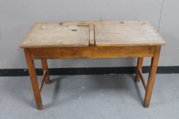 A mid 20th century double school desk