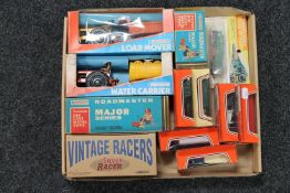 A tray of boxed Loan Star Roadmaster series vehicles, Loan Star OOO trains, vintage racer,