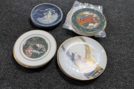A tray of six Wedgwood King Arthur plates together with three Voyage of Ulysses plates,