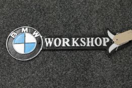 A cast iron BMW Workshop plaque