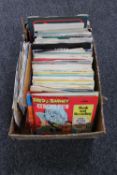 A box of 7" single and EP's, various including 80's,