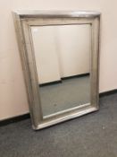 A silvered framed mirror,