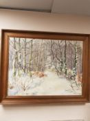 Continental School : Winter forest, oil on canvas,