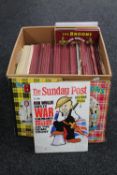 A box containing a large quantity of Broons and Oor Wullie annuals