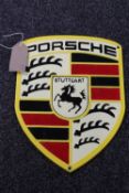 A cast iron Porsche plaque