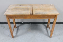 A mid 20th century double school desk