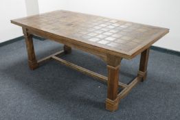 A contemporary hardwood eastern style dining table