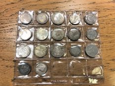 A collection of silver coins (17)