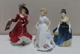 Three Royal Doulton figures; Figure of the Year Patricia HN 3365,