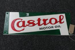 A cast iron Castrol Motor Oil plaque