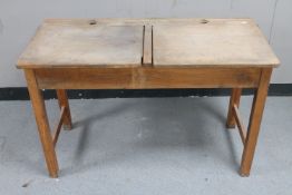 A mid 20th century double school desk