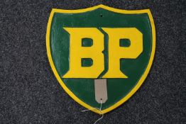 A large cast iron BP plaque