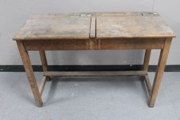 A mid 20th century double school desk