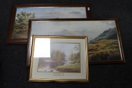 Three framed prints,