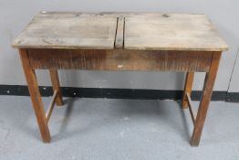 A mid 20th century double school desk