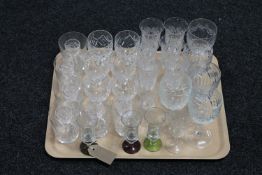 A tray of assorted drinking glasses