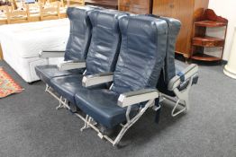 Two rows of three aeroplane seats