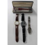 A boxed lady's Timex watch and a further Citizen watch and two gent's watches