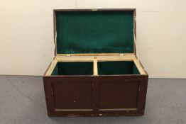 An antique pine storage chest