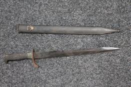 A copy of a Third Reich bayonet in scabbard