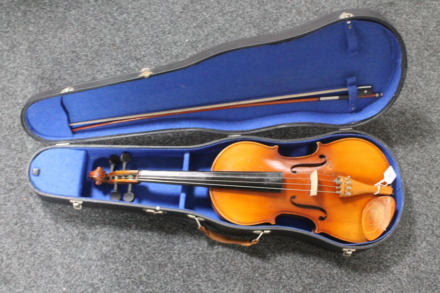 A Viola 16'' back labelled Skylark with shaped case and bow