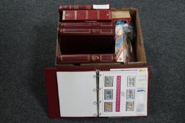 A box of seven files of Olympic first day covers, stamps,