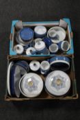 A quantity of blue Denby coffee and dinner ware