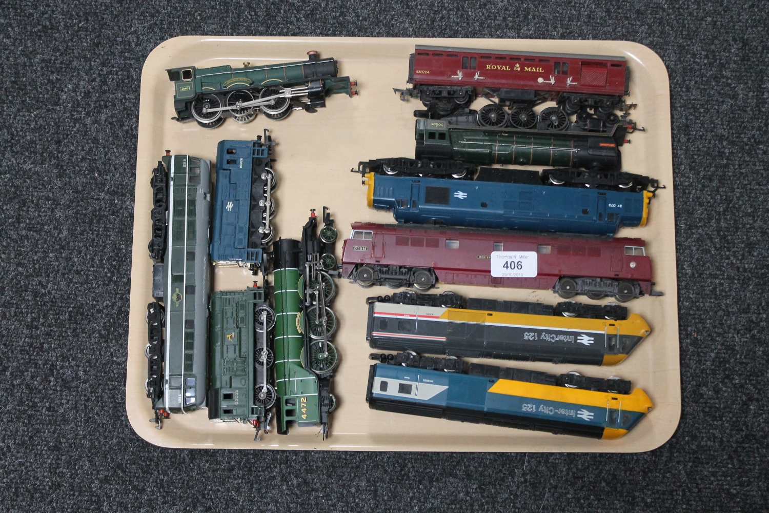 A tray of model locomotive engines by Hornby etc