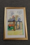 Donald James White : Back of 28 Hill Crescent, watercolour, signed, dated '66, 46 cm x 26 cm,