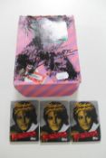 A box of Topps Michael Jackson wax packets containing cards and stickers (approx 20 packets)