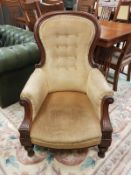 A Victorian mahogany armchair,