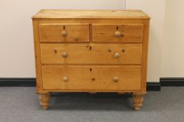 A pine Victorian four drawer chest