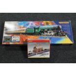A boxed Hornby Railways Flying Scotsman electric train set and a boxed Hornby country station
