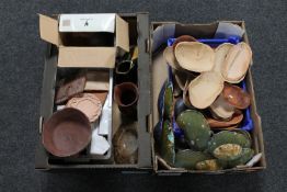 Donald James White : Two crates of various pottery and ceramic items from the artist's studio.