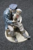 A large Lladro figure : Sailor with child